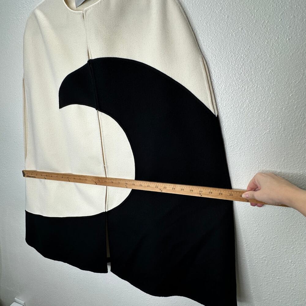 NWT Valentino Cream & Black Wool Cashmere Blend Cape 44 / 8 - Picture 15 of 16